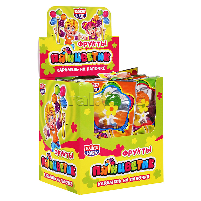 Карамель на  палочке "Пятицветик" (фрукты) 12гр*30шт