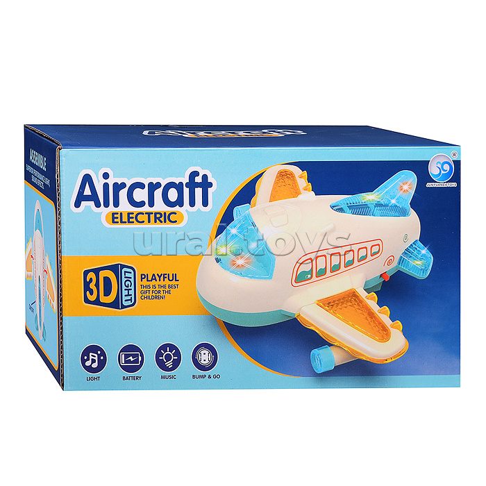 Самолет "Яркий самолетик-1" свет, звук, в коробке