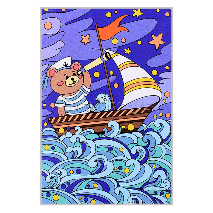 Картина по номерам для малышей Волшебные истории "Ночное море"