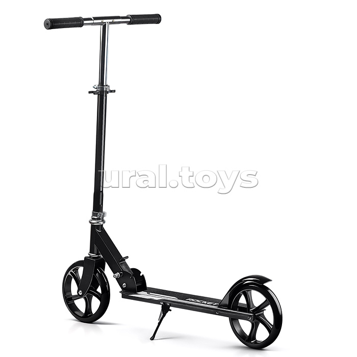 Самокат ROCKET колеса PU 200 мм, ABEC 7, чёрный (в пакете)