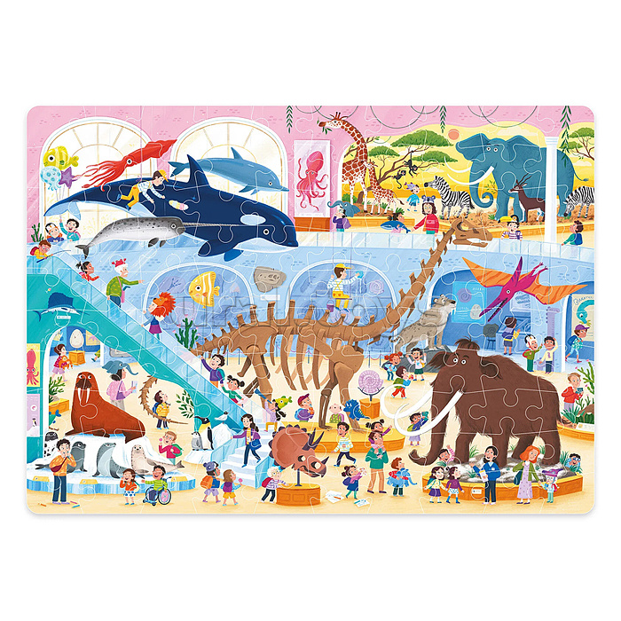 Пазл 100 "Ночь в музее. Зоологический музей"