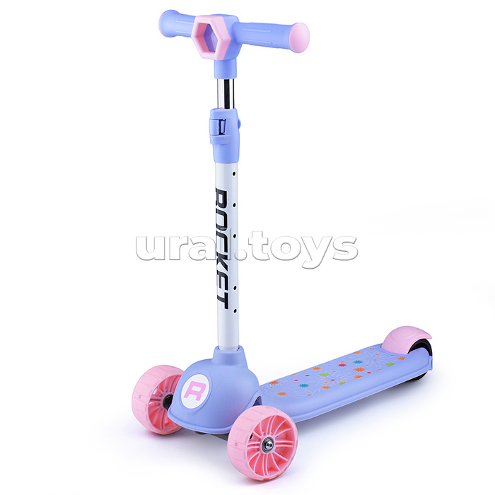 Самокат 3-х колесный ROCKET, фиолетовый