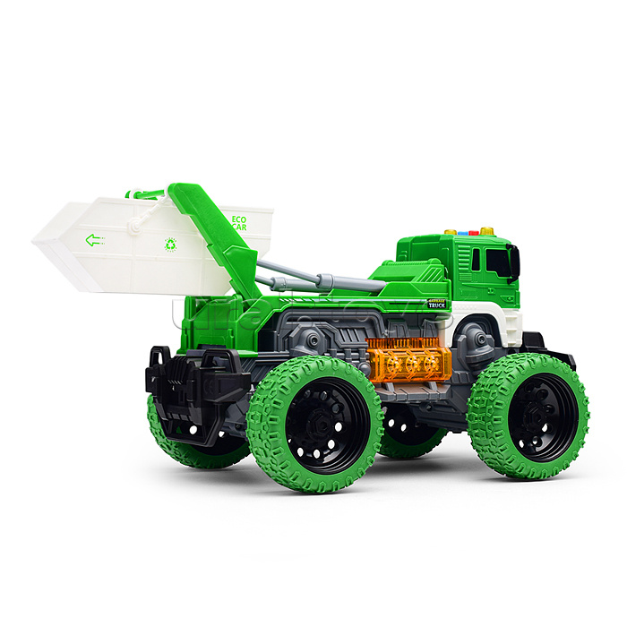 Машина "Мусоровоз для строительного мусора" 1:16 (свет, звук) в коробке