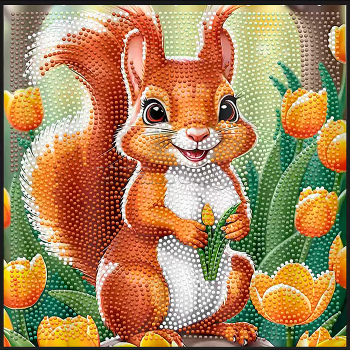 Мозаика алмазная "Белочка" 30*30 см.