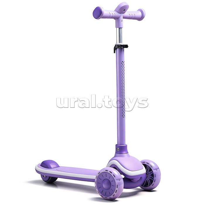Самокат 3-х колесный ROCKET,колеса PU со светом, цвет фиолетовый