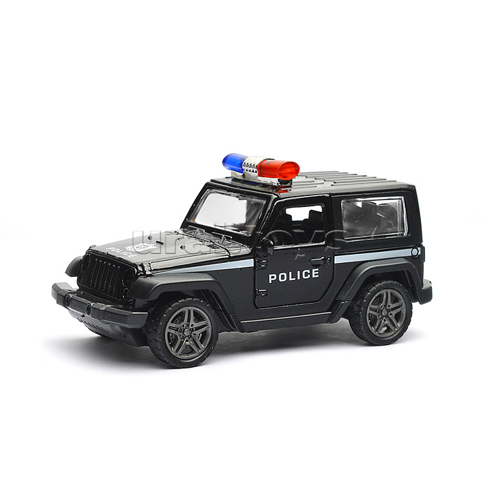 Чёрная инерционная служебная машинка Джип die-cast,1:32, открывающиеся двери