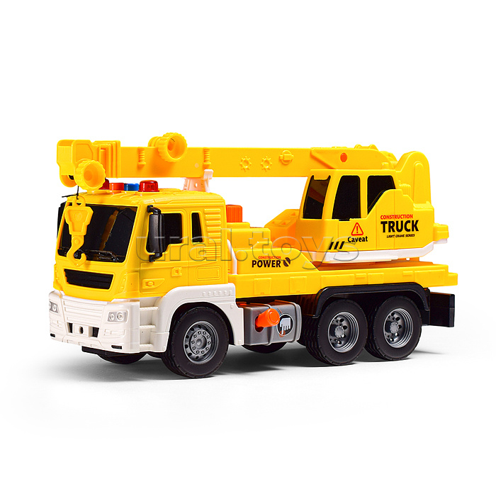 Машина "Кран" 1:16 (свет, звук) в коробке (цвет желтый)