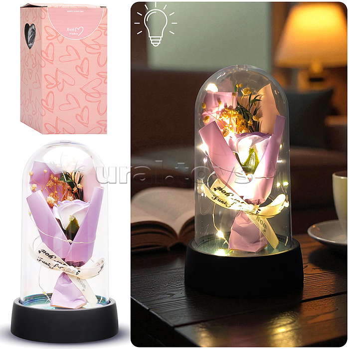 Светильник "Букетик" в коробке (сиреневый)