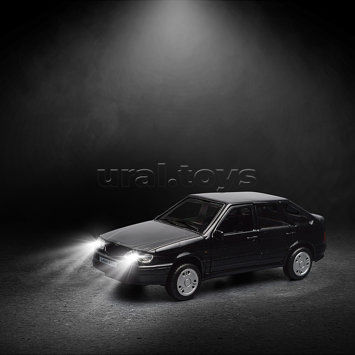 Машина металл LADA 2114 "Самара", 12см, (свет-звук, откр дв, баг, черный) инерц., в коробке