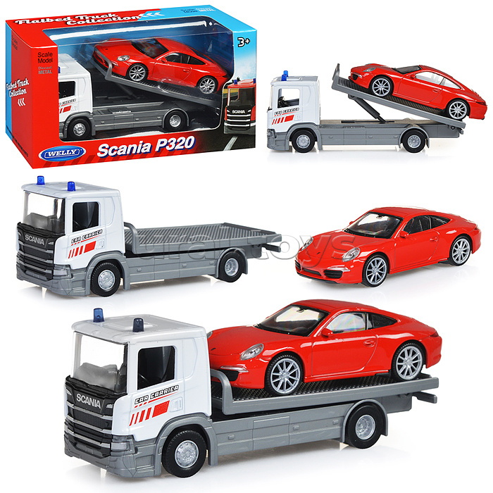 Набор, Грузовик Scania (1:57), Porsche 911 Carrera S (1:43)