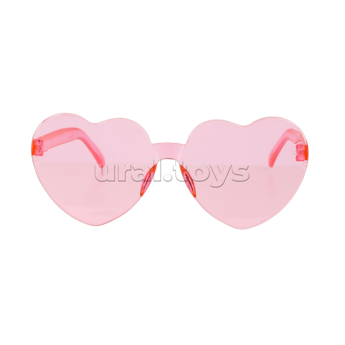 Карнавальные очки, Сердце, Розовый, 1 шт.