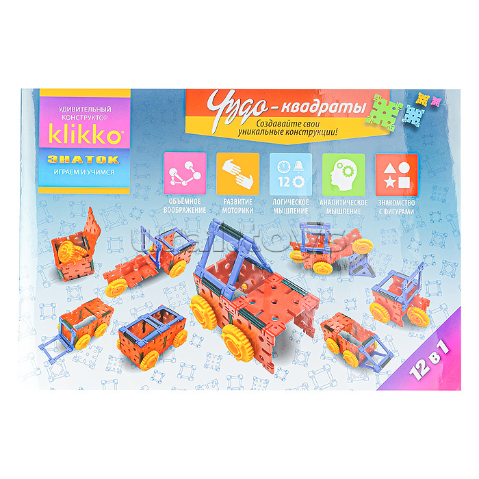 Удивительный конструктор "Чудо квадраты 12в1" (21 дет.)