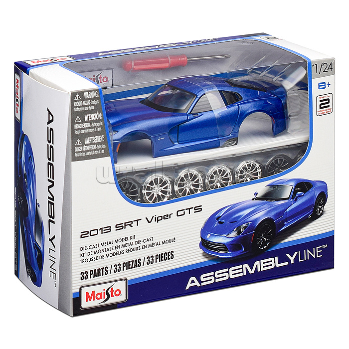 DIY машинка с отверткой die-cast 2013 SRT Viper GTS, 1:24, синяя