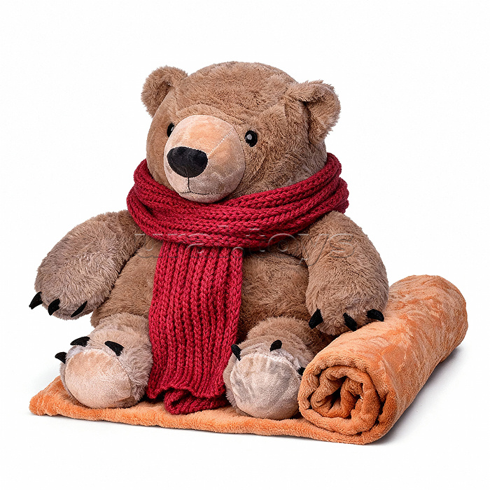 Мягкая игрушка "Медведь" с пледом (110х150)