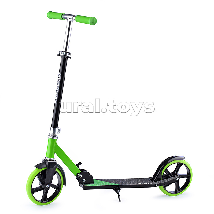Самокат 2-х кол., зеленый, колёса PU/200 мм., ABEC 7, в коробке