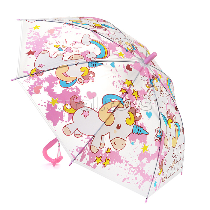 Зонт детский "Страна единорогов" (50см.) розовый