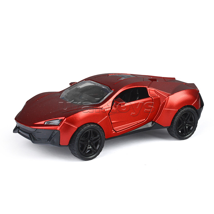 Бордовая инерционная машинка die-cast, 1:32, открывающиеся двери