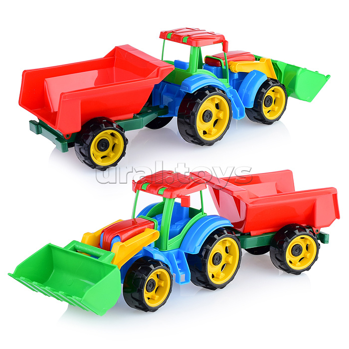 Детский автомобиль Трактор "Трудяга" с прицепом