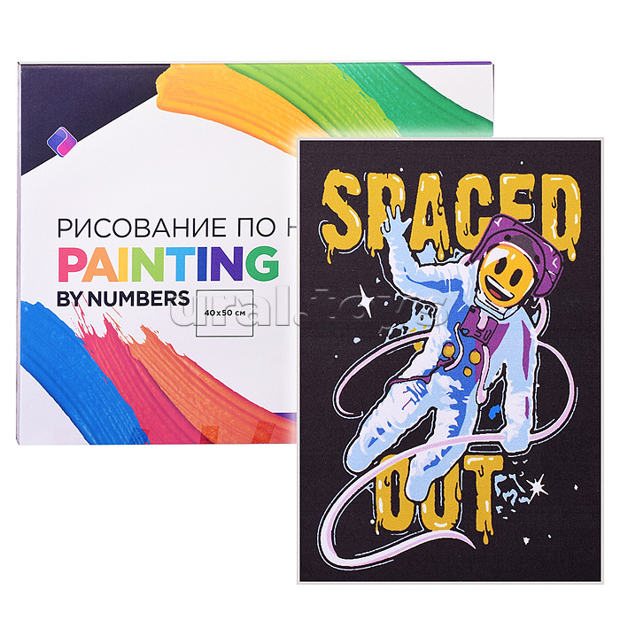 Эмоджи Картина по номерам Космонавт в космосе Граффити 40*50 см