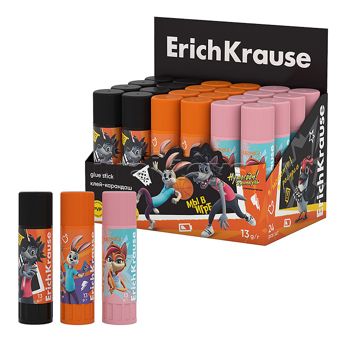 Клей-карандаш EasyStick "Ну, Погоди! Каникулы" 13г, ассорти Клей-карандаш EasyStick "Ну, Погоди! Каникулы" 13г, ассорти