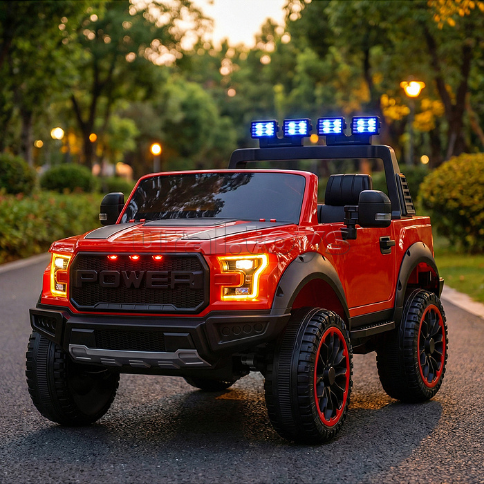 Электромобиль "Мощность скорости" на аккумуляторе, с р/у управлением, в коробке (красный)