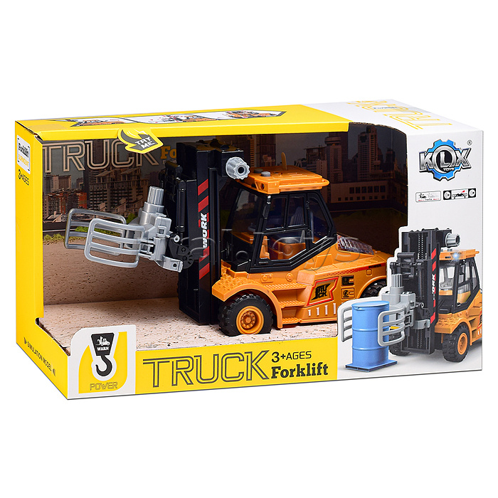 Машина "Вилочный погрузчик 3" 1:43 ( свет,звук) в крорбке