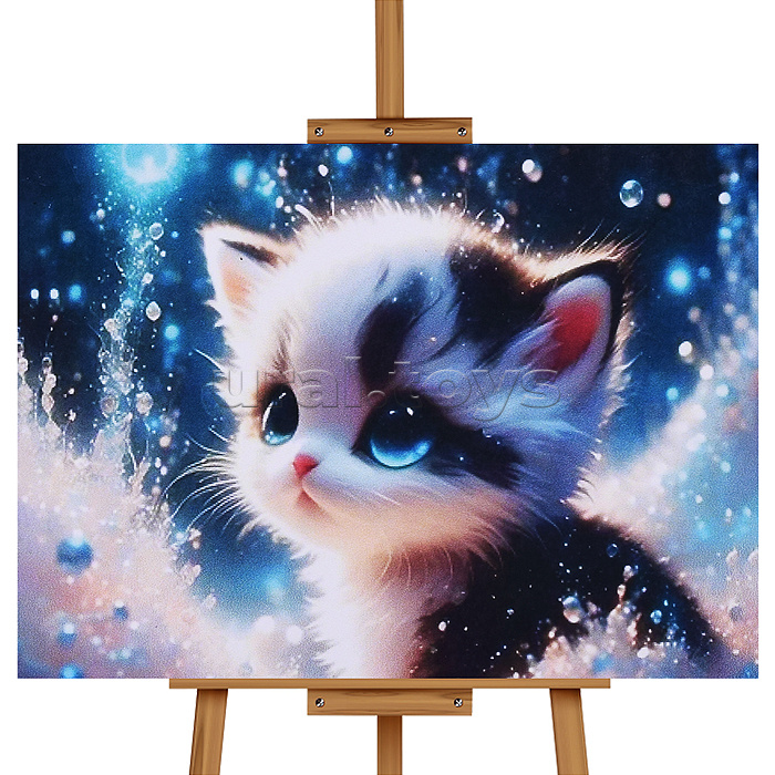 Мозаика алмазная "Голубоглазый котёнок" 20*30см.