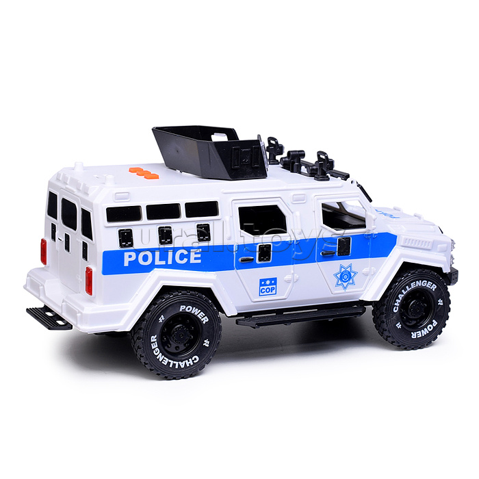Машина "Бронеавтомобиль полиции" (свет, звук) цвет белый, в коробке