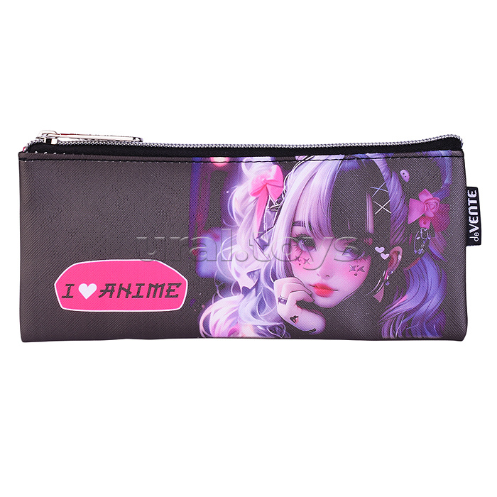 Пенал "I Love Anime" 21,5x9x1 см, плоский для 35 предметов, на молнии, искусственная кожа с антивандальной фактурой, с подкладом Пенал "I Love Anime" 21,5x9x1 см, плоский для 35 предметов, на молнии, искусственная кожа с антивандальной фактурой, с подкладом