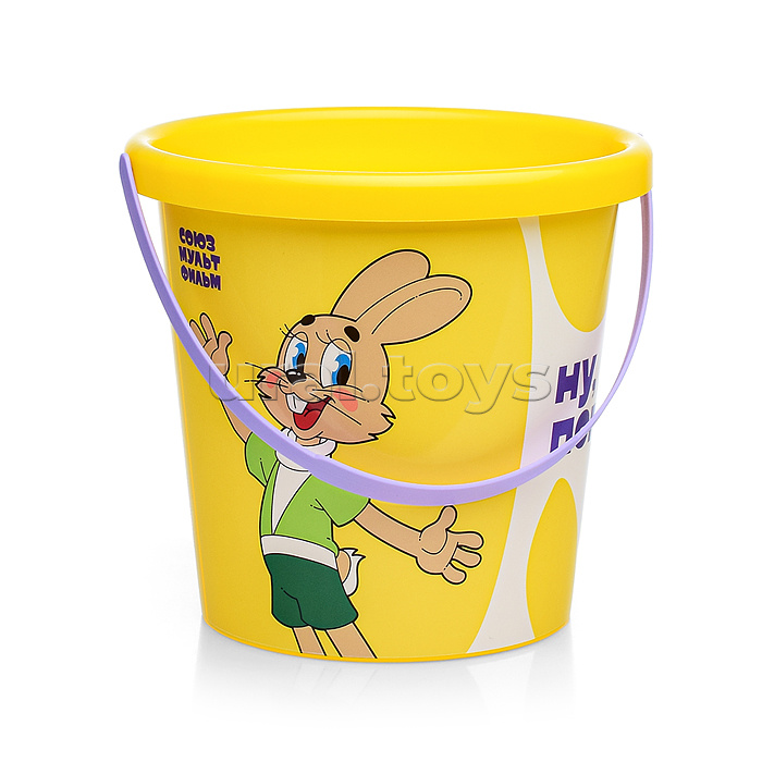 Набор "Ну, погоди!" №5: ведро с наклейкой, лопатка №5, грабельки №5, формочка (малина), лейка малая №4