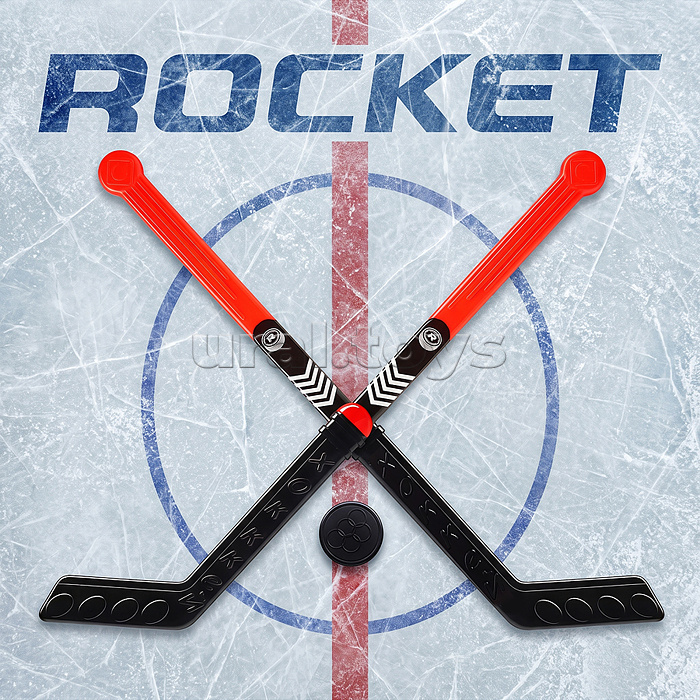 Набор для игры в хоккей "ROCKET",2 клюшки,1 шайба