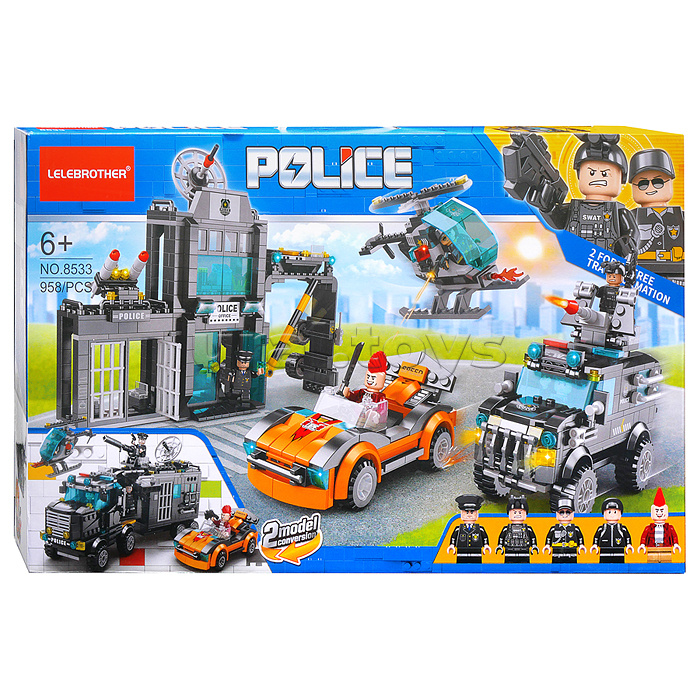 Конструктор "Мобильный штаб полиции" (958 дет.) в коробке