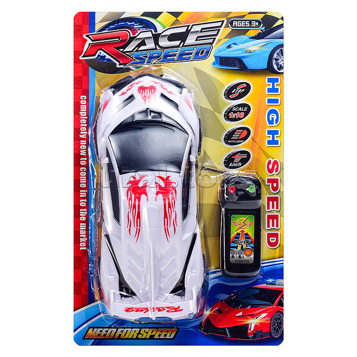 Машина "Формула-3" п/у, в коробке (черная, белая)