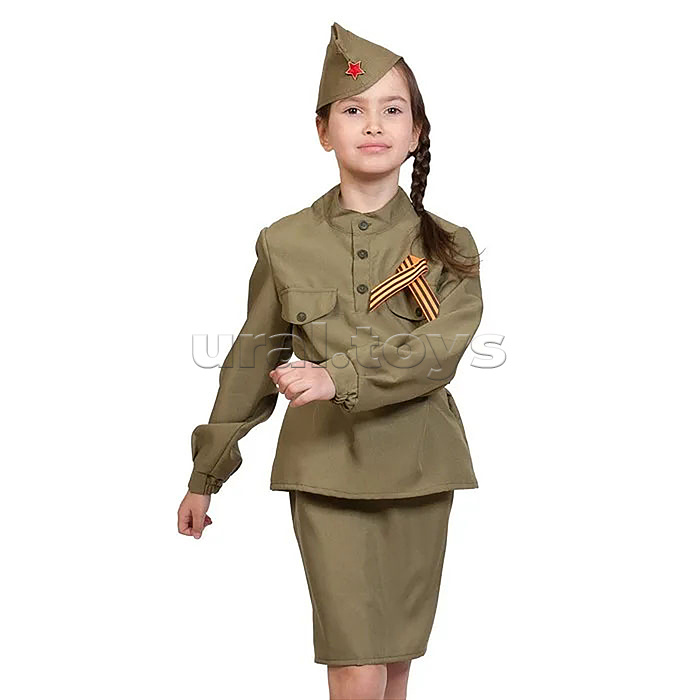 Изделие швейное "Набор карнавальный "Солдаточка" дет. р-р M (рост 128-134)