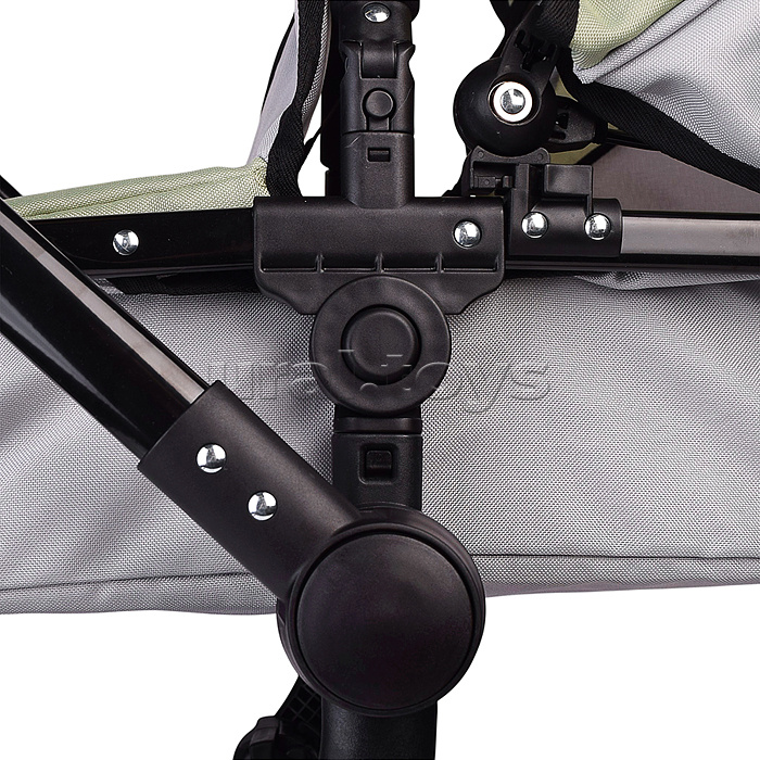 Коляская кукольная металлическая, прогулочная, с корзиной, серо-зеленая