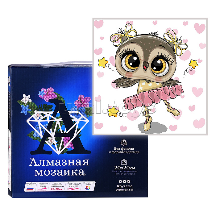 
Алмазная мозаика 20х20 "Совушка прима" (19 цветов)