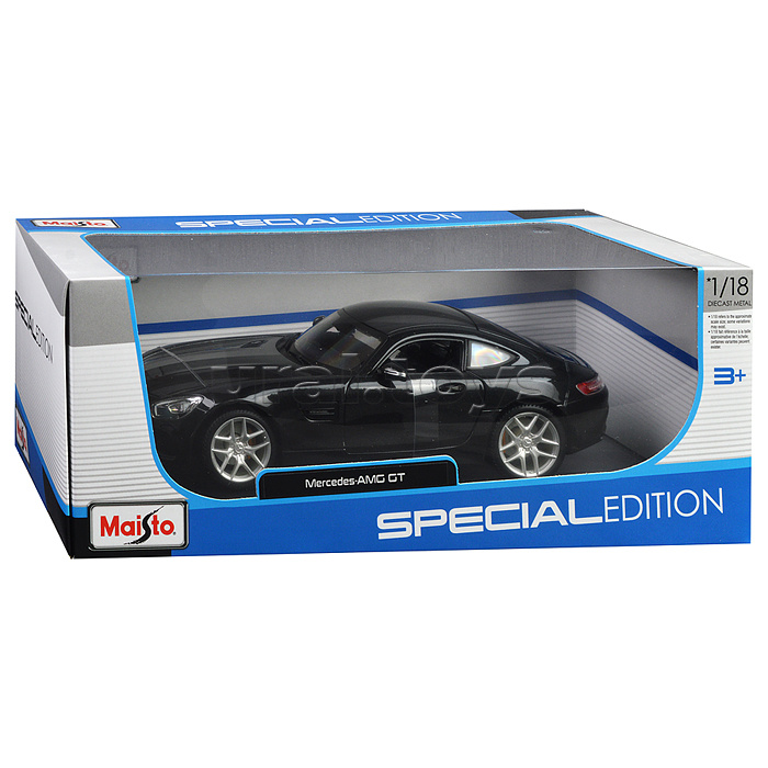 Машинка die-cast Mercedes-AMG GT, 1:18, чёрная, открывающиеся двери