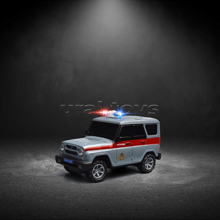 Машина UAZ Hunter Росгвардия, р/у 18 см, свет, сер, в коробке