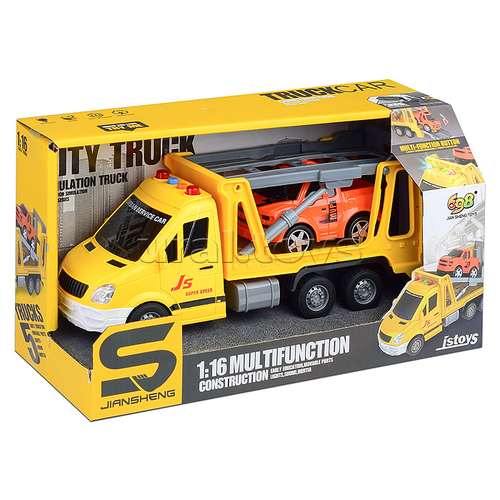 Машина "Дорожная служба" 1:16 (свет, звук) в коробке (цвет желтый)