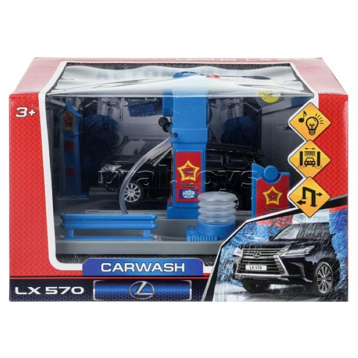 Игрушка пластик свет-звук Автомойка с водой 21 см, lx570-bk, синий