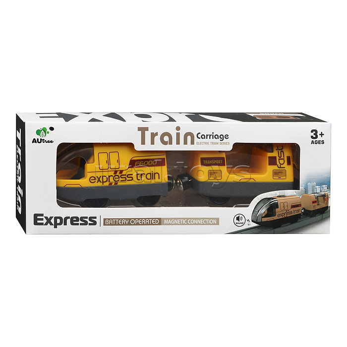 Поезд "Exspress train" желтый, в коробке