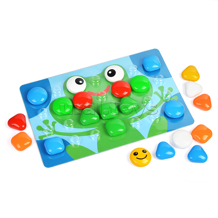 Мозаика для самых маленьких (39 фишек, 6 цветов, 8 картинок, смайлик в подарок)