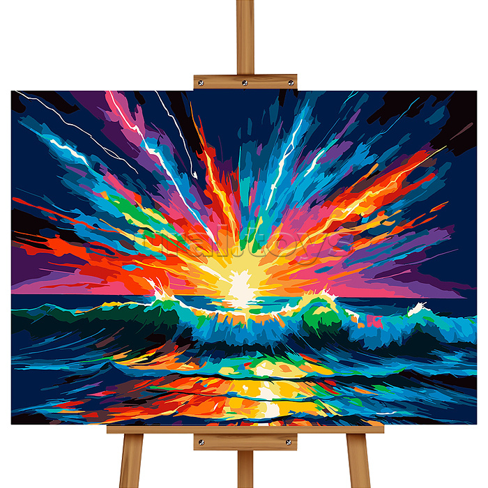 Картина по номерам "Закат над океаном" 50*40 см