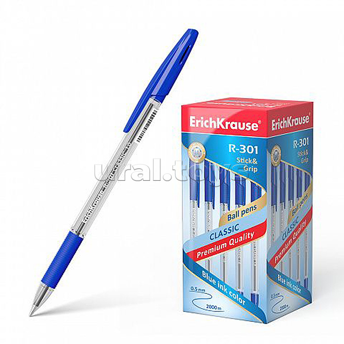Ручка шариковая R-301 Classic Stick&Grip 1.0, цвет чернил синий Ручка шариковая R-301 Classic Stick&Grip 1.0, цвет чернил синий