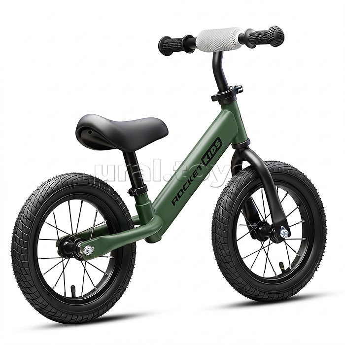 Беговел 12" Rocket R0043NEW-DGN, колеса надувные, цвет зеленый