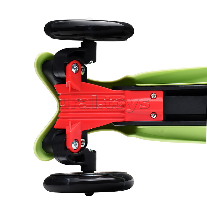 Самокат 3-х колесный ROCKET,колеса PU со светом, светящаяся стойка, ABEC 7, зеленый