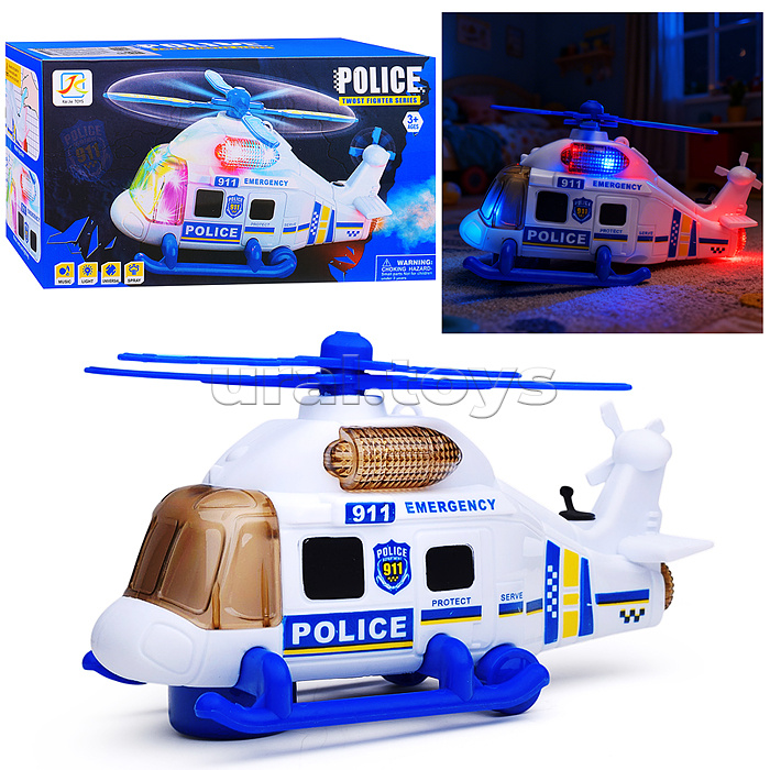 Вертолет "Полицейский вертолет" на батарейках, с распылением, в коробке