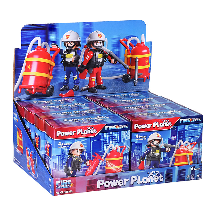 Конструктор "Пожарная тележка" с минифигуркой, в коробке