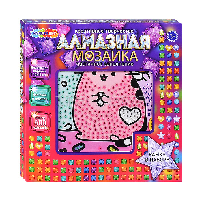 Алмазная мозаика 15х15 "Котики-пушинки" в коробке Алмазная мозаика 15х15 "Котики-пушинки" в коробке