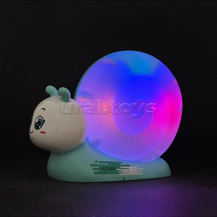 Проектор-ночник "Улитка" на батарейках, в коробке